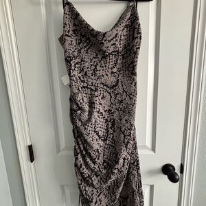 Forever 21 One Shoulder Snake Print Dress